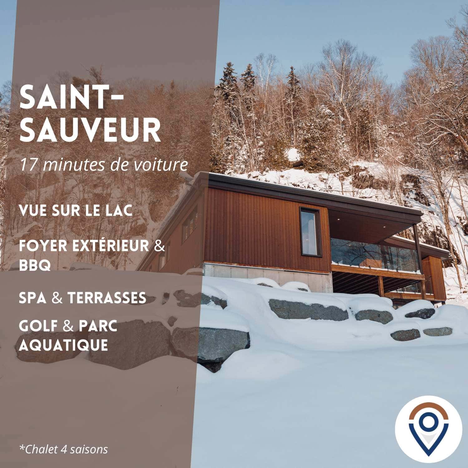 Cottage luxe vue lac avec spa privé