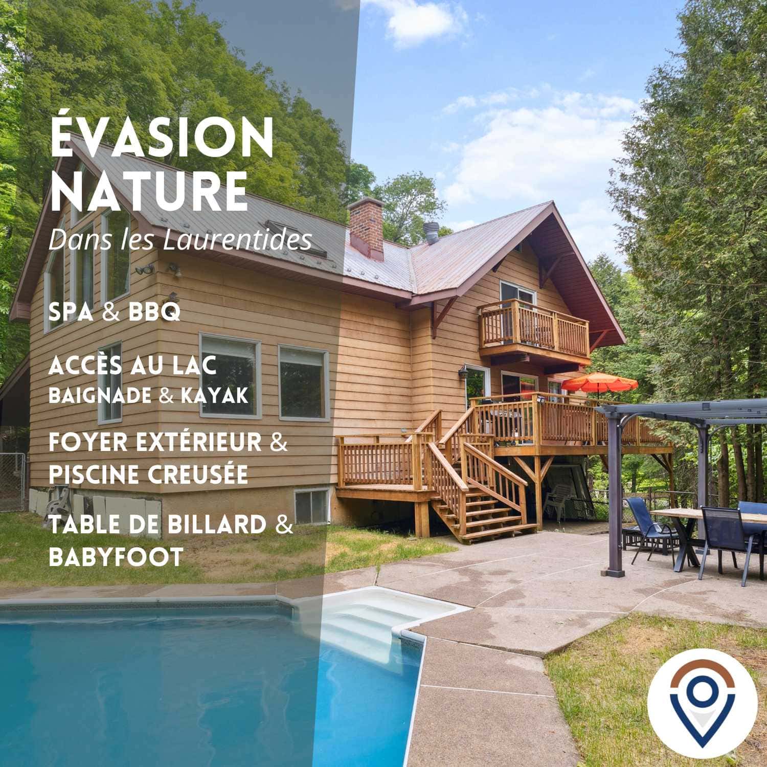 Cottage moderne Laurentides avec piscine privée