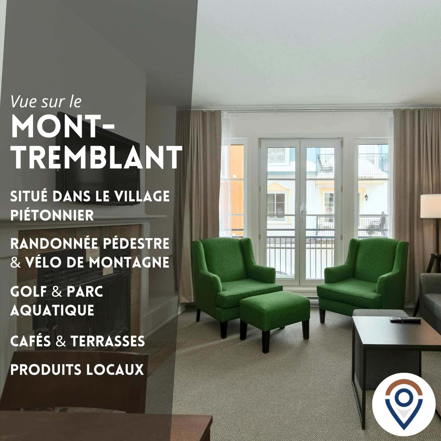 Condo villageois avec balcon et vue