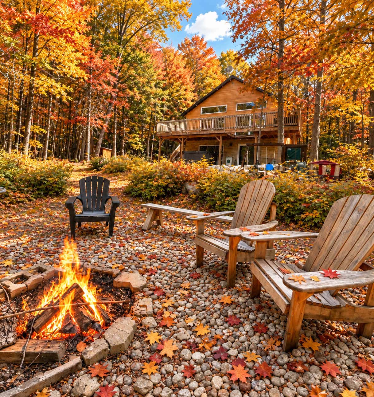 Retraite moderne en forêt avec spa